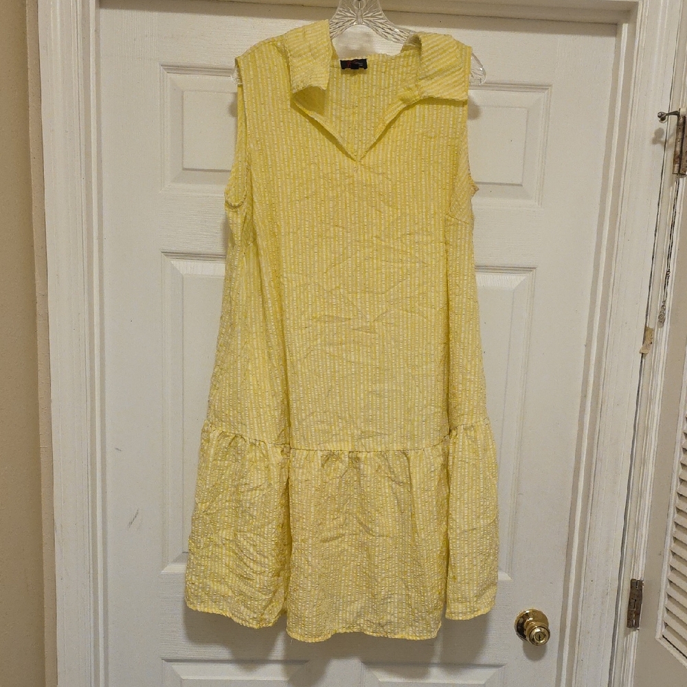 Sunny Yellow Collared Mini Dress